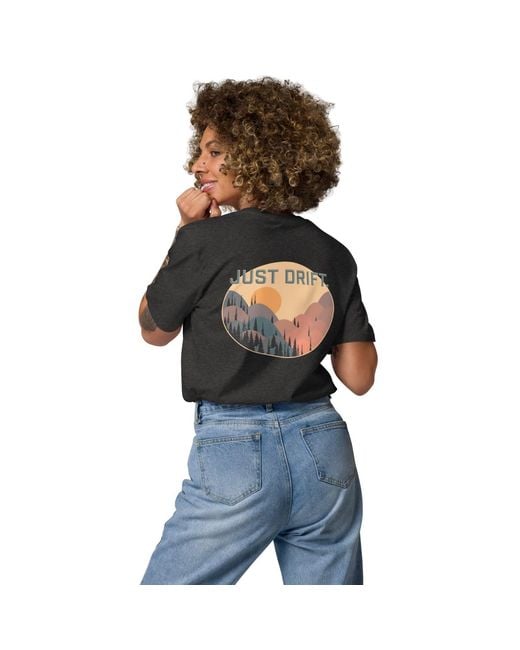 Anchor and Crew Black Heather Just Drift. Seeker Organic Cotton T-Shirt