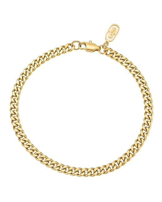 Kennett Watches & Accessories Metallic Kennett Cuban Chain Bracelet Four Mm for men
