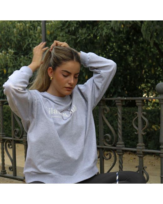 Mimhi Maison Gray Pilates Club Oversized Sweatshirt – Melange Crewneck