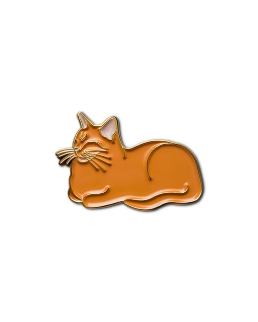 Make Heads Turn Orange Enamel Pin Cat Loaf