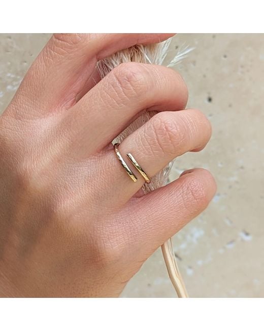 Kiri & Belle Natural Adjustable Hammered Filled Ring