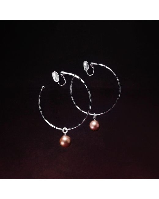 Ninemoo Metallic Lumière Blush Pearl Clip Earrings