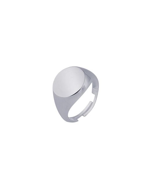 Spero London White Signature Round Sterling Signet Ring