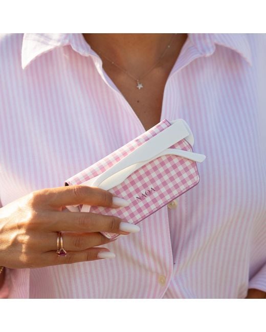 Naoa Pink Slim Glasses Case Vichy Print