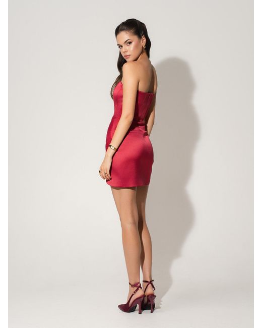 Tia Dorraine Red A Touch Of Glamour Satin Mini Dress