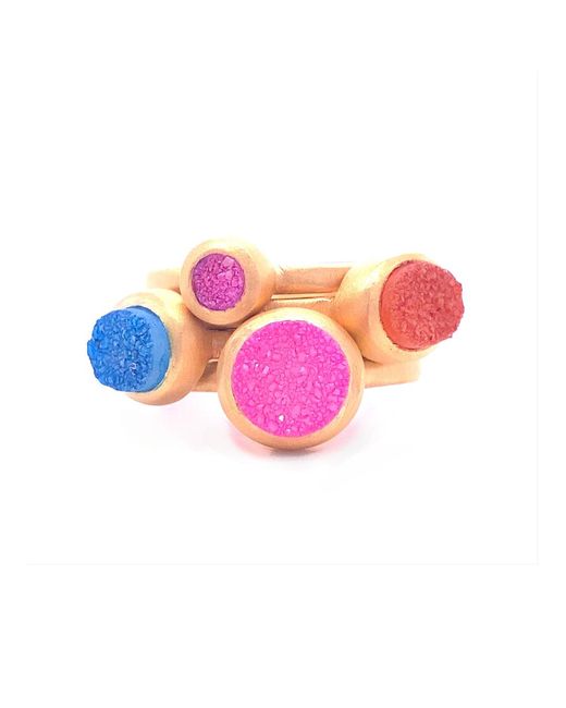GEM BAZAAR Red Balls Of Fire Stacking Ring