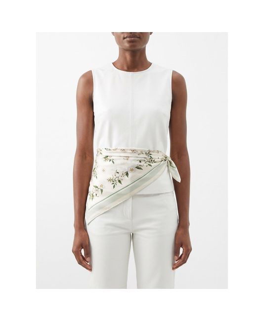 Jessie Zhao New York Metallic Neutrals Lily Garden Double Sided Silk Scarf