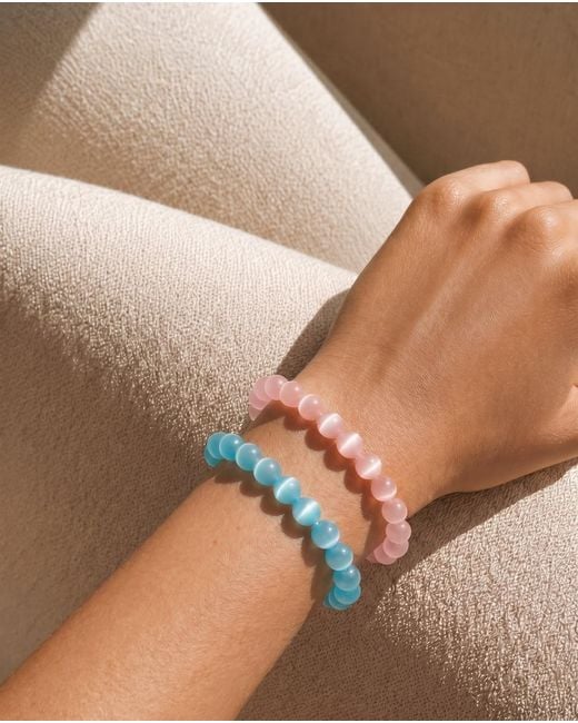 seree Blue Manifest Clarity Cat's Eye Beaded Bracelet