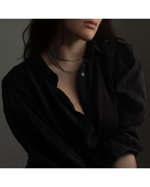 A Weathered Penny White Layered Chain Necklace