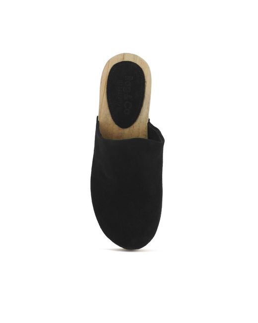 Rag & Co Black Darcie Suede Clogs