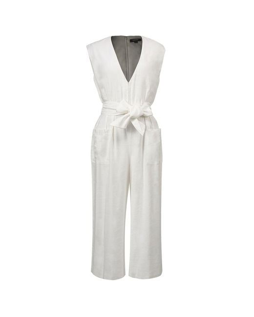 Smart and Joy Gray V-Neckline Patch Pocket Jumpsuit