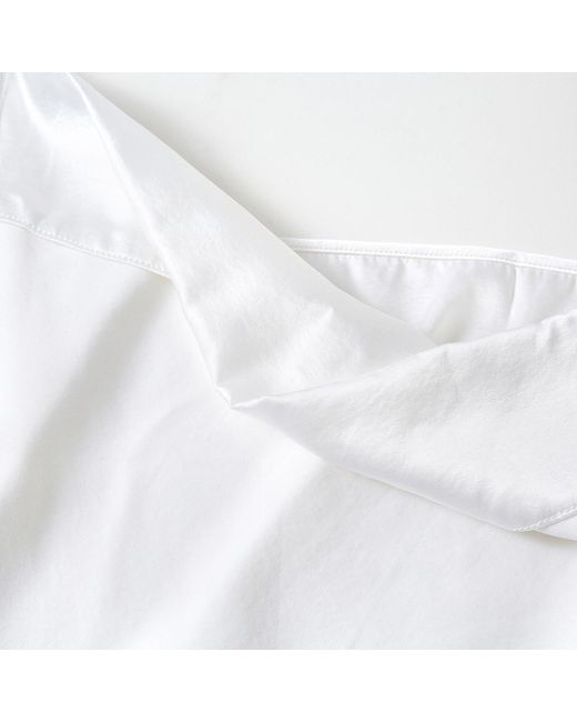 Soft Strokes Silk White Pure Mulberry Silk Cowl Neck Camisole, Spaghetti Strap