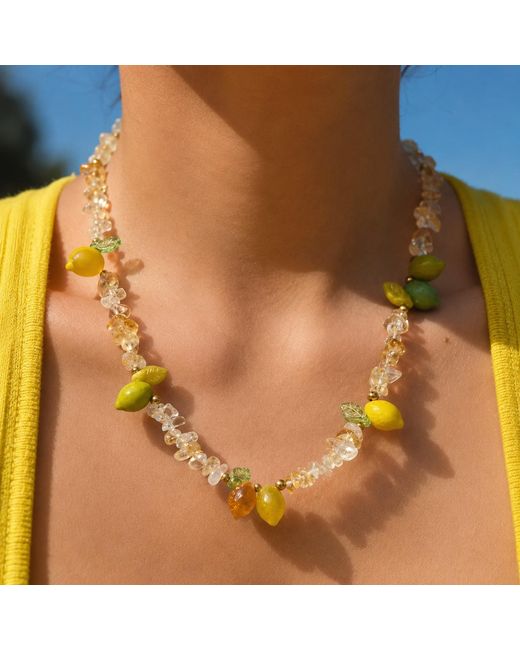 Ormiro Yellow Amalfi Limoncello Beaded Citrine Necklace