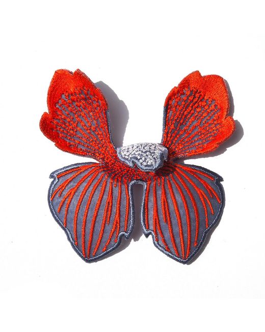 Nana Watanabe Click Flora Folded Dimensional Embroidered Earrings