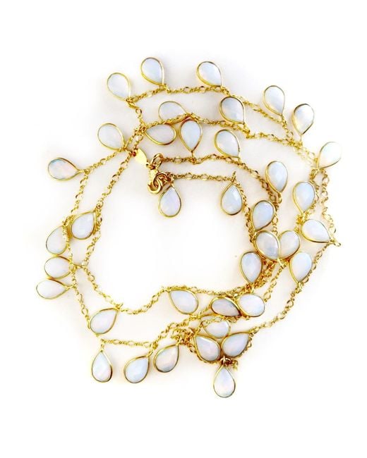 Persia Dona Jewelry Metallic Opal Drops Necklace