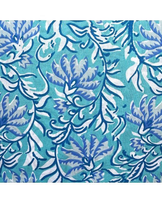 Lime Tree Design Blue Floral Cotton Pyjamas