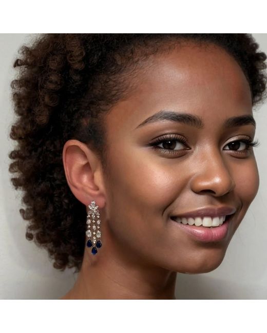 Latelita London Blue Duchess Sapphire Drop Earrings