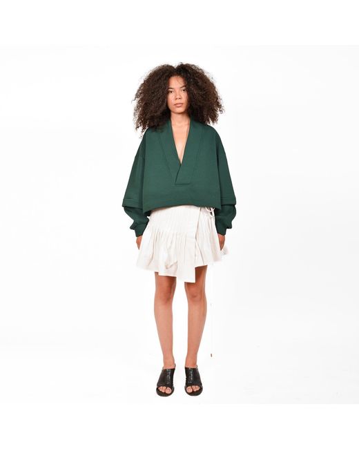 Ioana Ciolacu Green V-Neck Sweatshirt