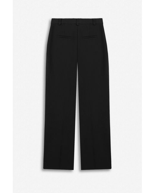 Nocturne Black Belted Straight-Leg Trousers