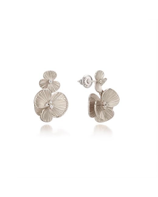 Didier Dubot Metallic La D. D Poppy Flower Drop Earring