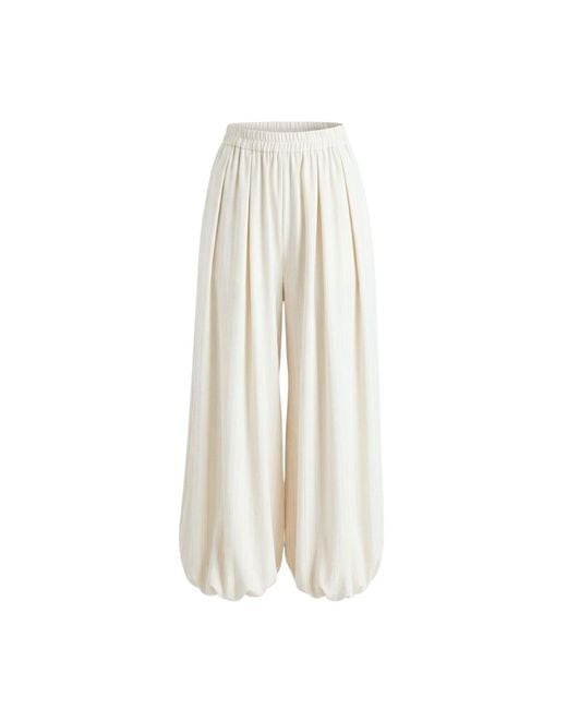 Monlicia White Neutrals Velora Draped Viscose Balloon Pants
