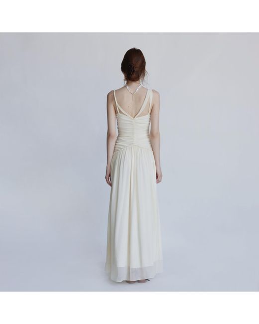 Belsize25 White Silent Mode Series – Silk Resort Dress With Hand-Woven Rope Straps