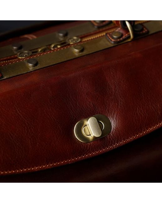 Time Resistance Red Leather Doctor Bag, Medical Bag, Leather Handbag