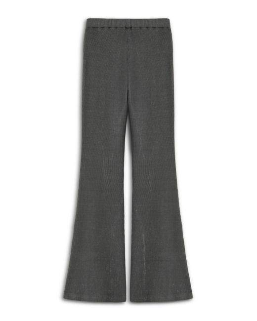 Nocturne Gray Ribbed Bell-Bottom Pants
