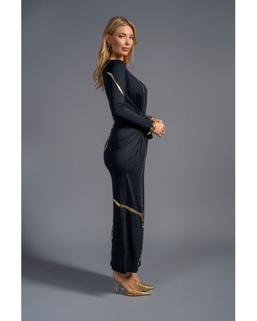 Esther Saadia Blue Charcoal Kintsugi Three Way Maxi