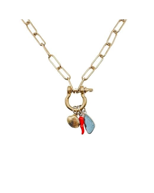 Babaloo Metallic Carabiner Charm Necklace