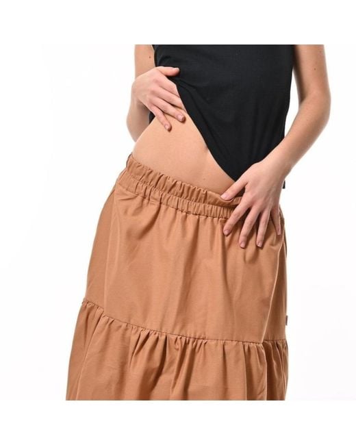 Frock Tales Brown Mylar Puffball Midi Skirt