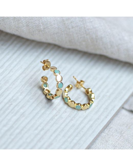 Auree Jewellery Metallic Ortigia Amazonite & Vermeil Disc Hoop Earrings