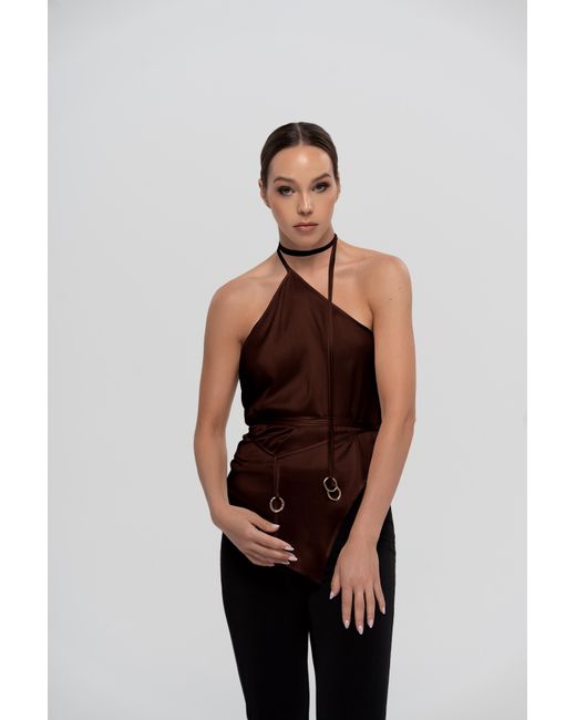 The Ethos Studio Brown Thalassa Wrap-Top