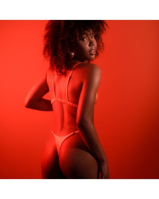 Ekcentrik Orange Wild Sunrise Satin Thongs