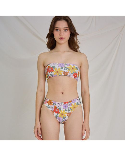 Aulala Paris Multicolor Summer Blossom Reversible Bandeau Bikini