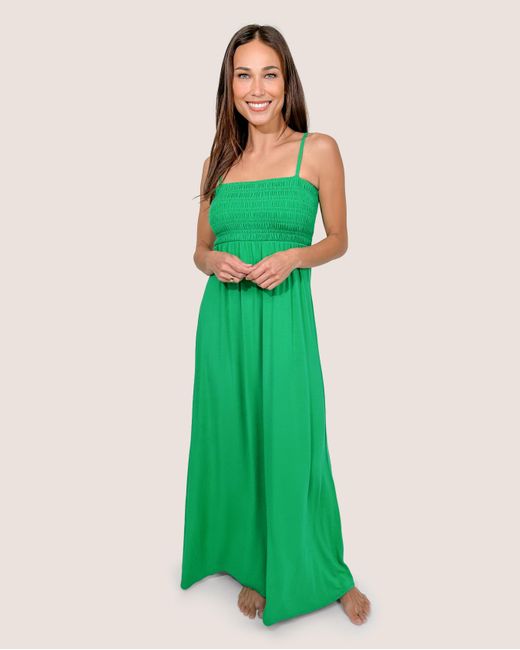 JJwinks Green Bra-Free Smocked Modal Maxi Dress