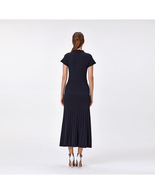 Smart and Joy Green Long Pleated Cotton Knit Skirt