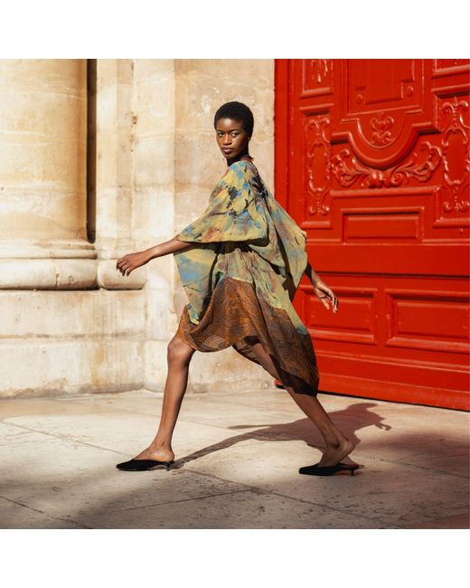 Miro Misljen Multicolor Metamorphosis Hand-Painted Dress