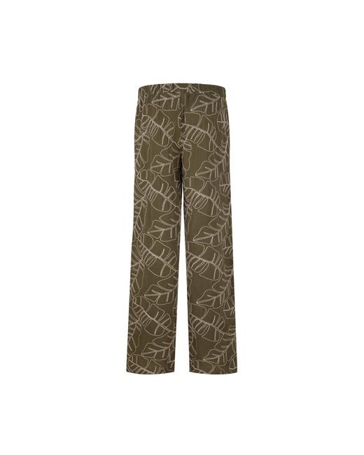 Gunda Hafner Ltd Green Embroidered Cotton Viscose Blend Trousers