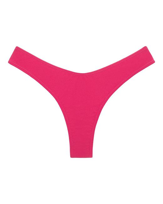 Montce Pink Raspberry Lulu Zig-Zag Stitch Bikini Bottom