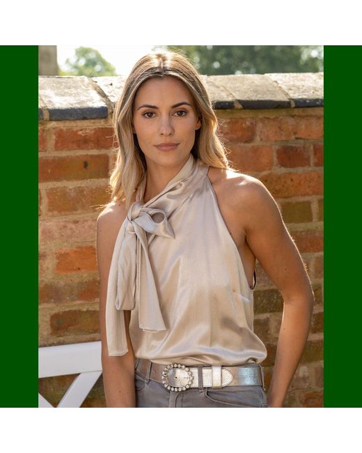 Peachy Belts Ltd Metallic Croc Belt With Our Oval Diamante Buckle