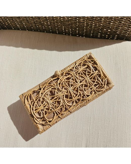 OhSun Natural Neutrals Berta Wicker Clutch