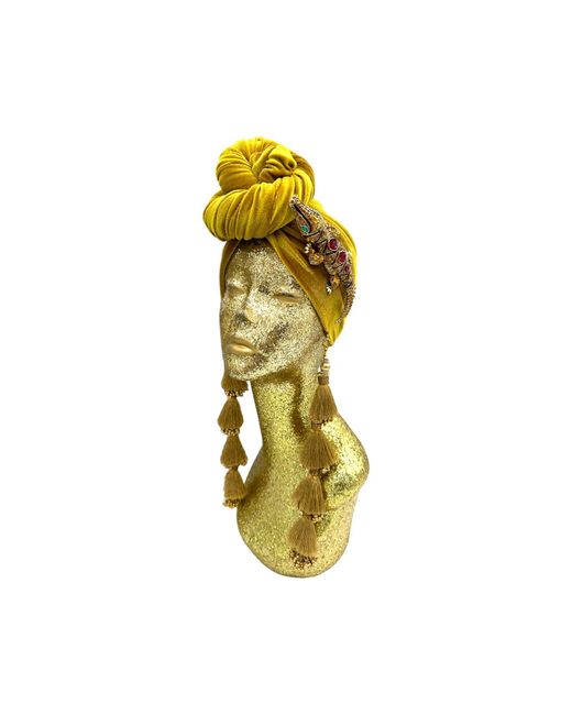 Julia Clancey Yellow Golden Ruby Alligator Dorado Turban