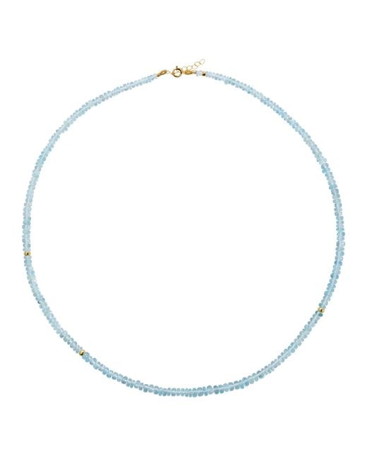 Bombyx House Metallic Birthstone March Aquamarine Bead Necklace