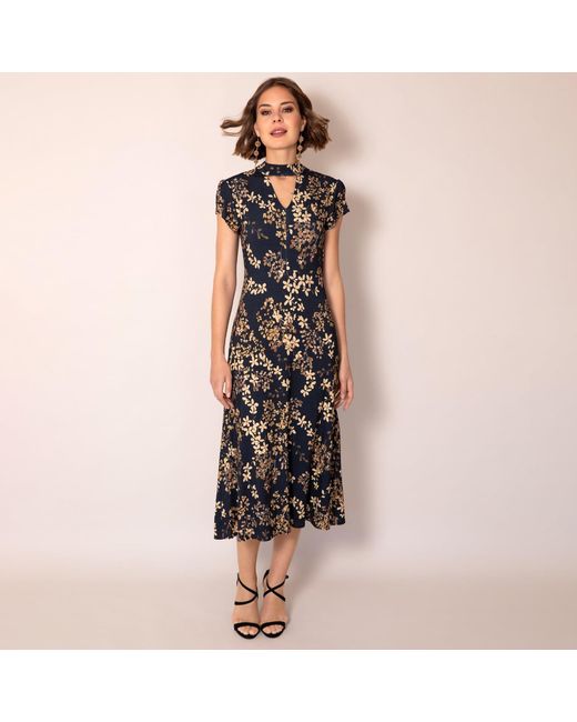 Alie Street London Black Saffie Dress Golden Blossom
