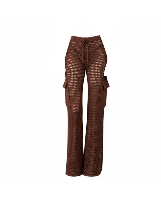 Belletage Swimwear Brown The Off-Weekend Crochet Cargo Pants