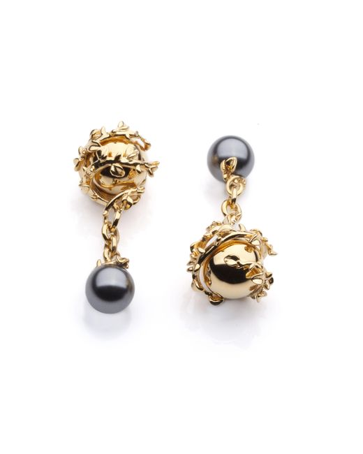 Kasun Metallic Orb And Pearl Cufflinks for men