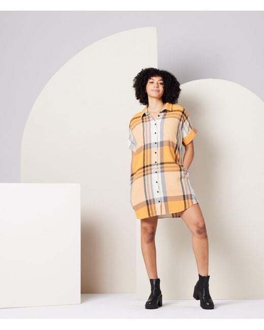 Known Supply Metallic Flannel Shirt Dress
