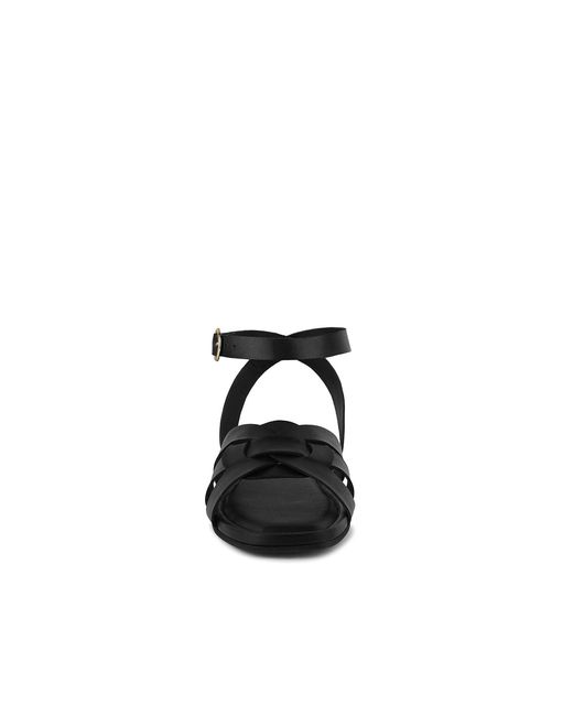 Rag & Co Black Ashton Flat Ankle Strap Sandals By Rag & Co