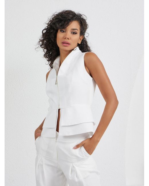 Lumina Eligma White Construct Vest Suit Ensemble